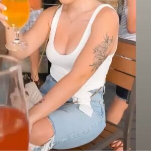 zara crop tie tank top